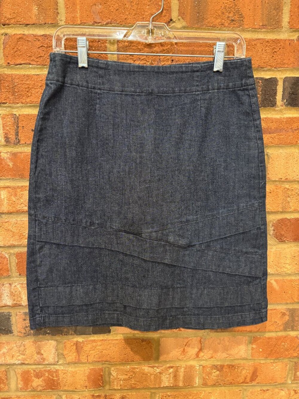 NIC+ZOE Denim Mini Skirt with Asymmetric Tiered Stitching - Size 4